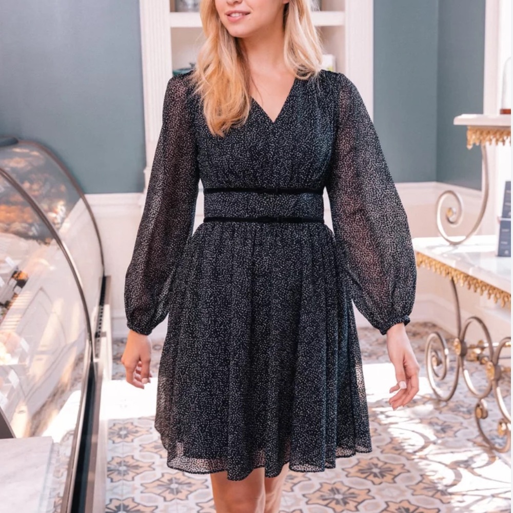 Gal Meets Glam Collection Skylar Dress Black Long Sleeve Size 2
